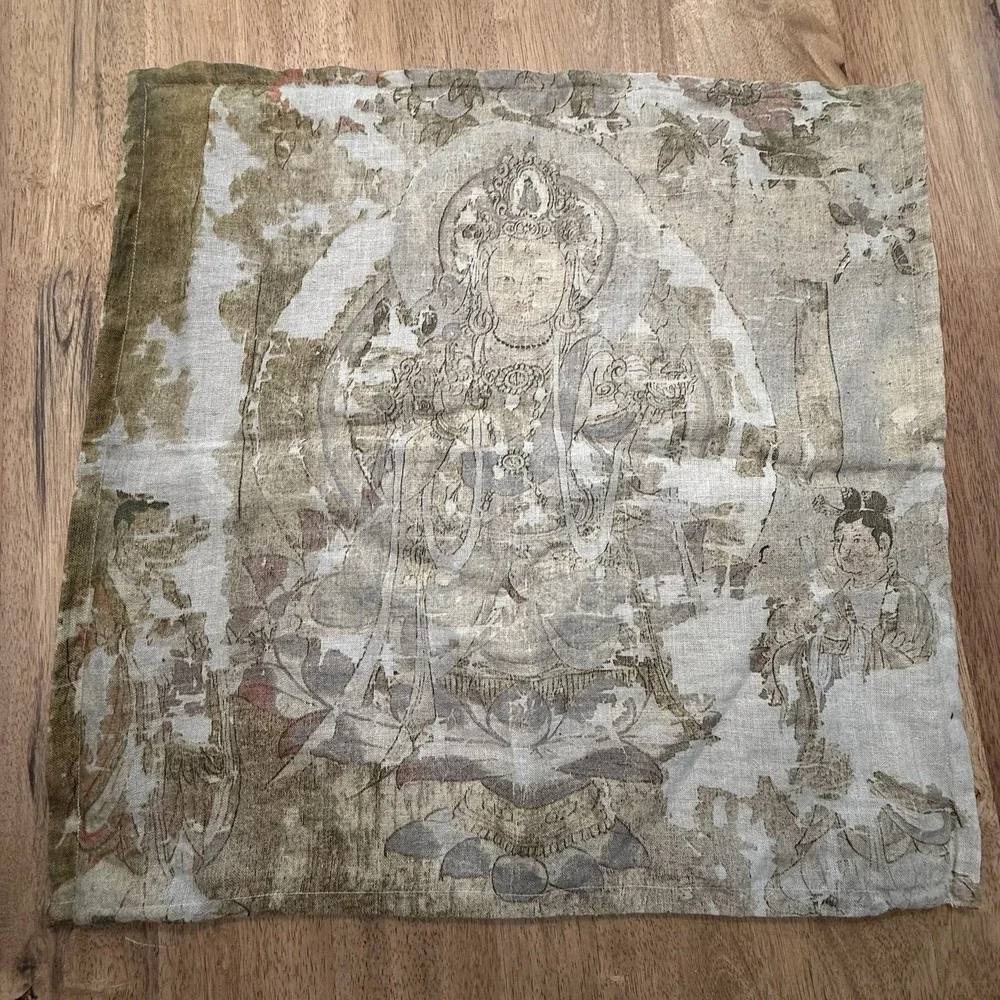 Pine Cone Hill Linen Pillow (COVER ONLY) 22x22 Buddha Zen Global Boho Meditative - Picture 3 of 12